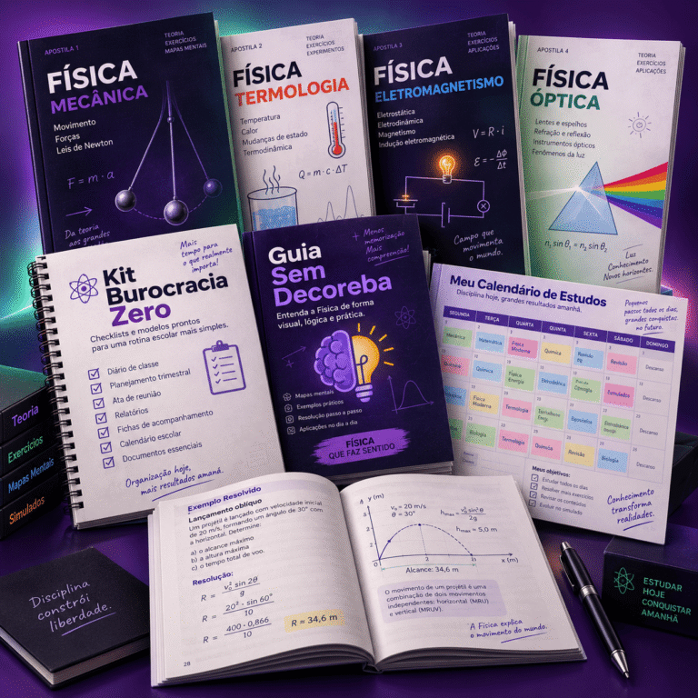 Todos os materiais da Maleta da Física juntos
